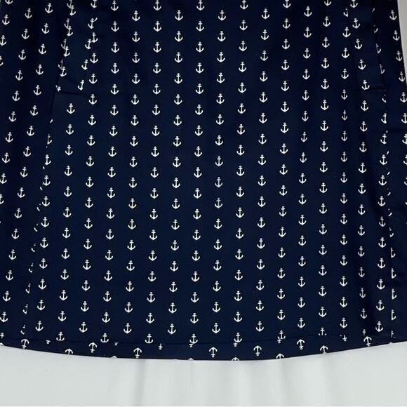 J Crew Navy With White Anchors Vacation Cruise Sailing Skirt NWOT Size 0 - Picture 3 of 10